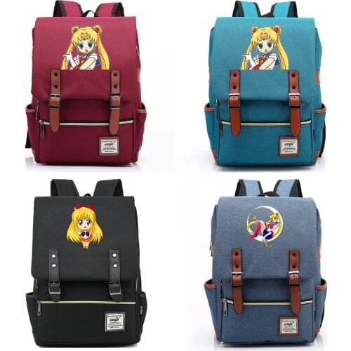 B3803 Cute Sailor Costume Pretty Girl Buckle Children School bag Teenagers Student Schoolbags Women Bagpack Men Backpack
