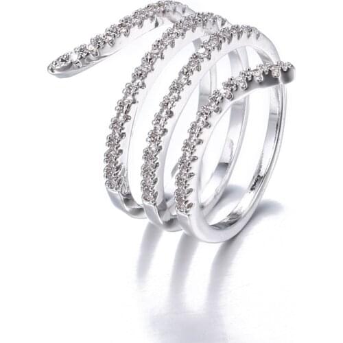 Bettyue New Fashion Silver Plated Spiral-shape Design Fancy Ring Filled With Tiny Cubic Stones For Female Shiny In Party