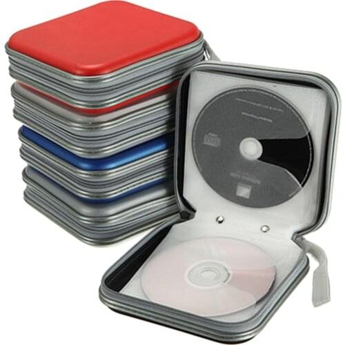 Portable 40pcs Disc CD DVD Wallet Storage Organizer Case Boxes Holder CD Sleeve Hard Bag Album Box Cases with Zipper HOT