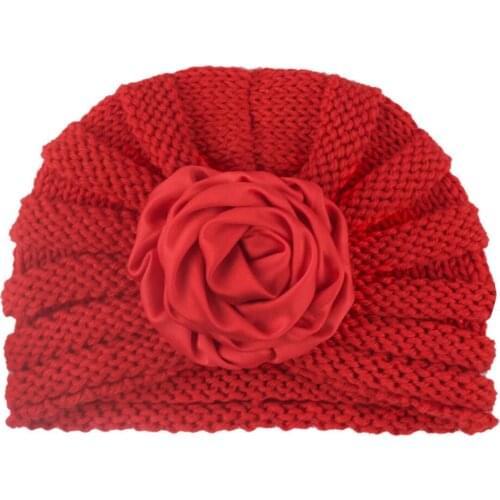 Baby Hat For Newborn Baby Girl Cap Warm Flower Knitted Caps Kids Hats Childrens Winter Hat Child Hats for Girls Children Cap
