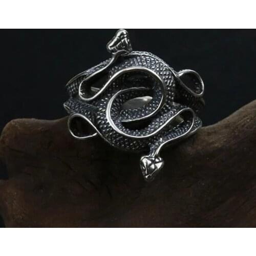 Creative Retro Fashion Men Natural Born Killers Ring Snake Totem Rings Pharaohs Snake Ring Hip Hop Punk Party Jewelry