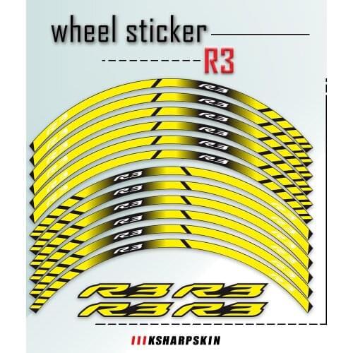 Hot Sale High Quality Motorcycle Rim Stripes Stickers Reflective Waterproof Wheel hub Sticker For YAMAHA YZF R3 YZF-R3 YZFR3
