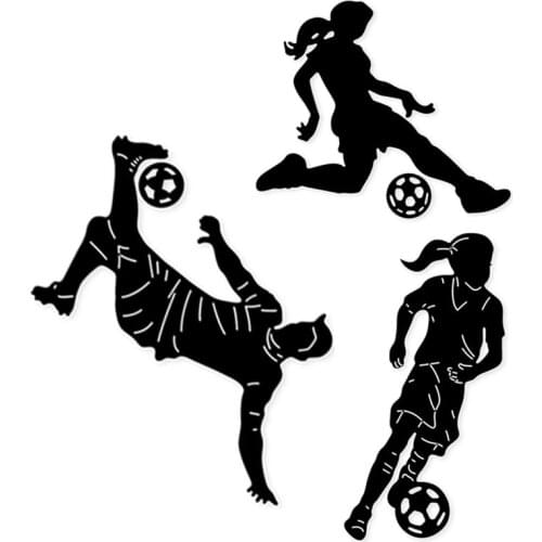 Woman Man Playing Football Metal Cutting Dies Embossing Die Cut Scrapbook dies Paper Craft Knife Mould Blade Punch Stencils dies