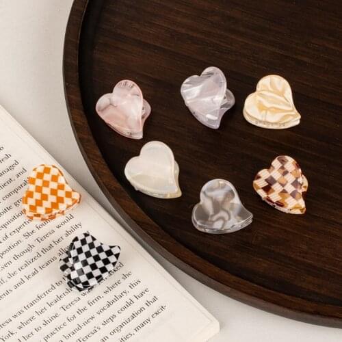 New Ins Acetate Mini Hair Claw Clip Hair Accessories Checkered Plaid Grid Geometric Clawclip Small Size Hair Clamps Grab Women