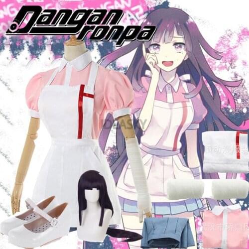 Halloween Female Dangan Ronpa 2 Mikan Tsumiki Danganronpa Dress Cosplay Costume Ladies Role Playing Uniform