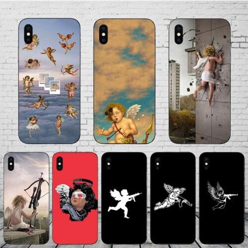 Funny little angel Cupid Soft Matte Phone Case For Iphone SE 11 Pro Max Xs 12 Mini Shell X XR 6 8 6S 7 Plus 5S TPU Mobile Cover