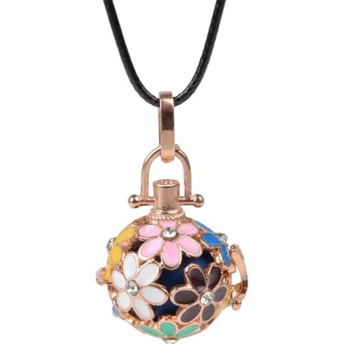 New Arrival Enamel Round Music Sounder Baby Locket Cage Pendant Long Necklace Pregnancy Chime Ball Necklace Jewelry For Women