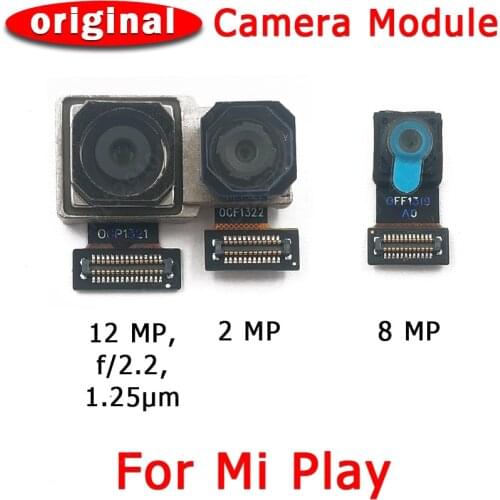 Original Front and Rear Back Camera For Xiaomi Mi Play Main Facing Camera Module Flex Cable Replacement Spare Parts