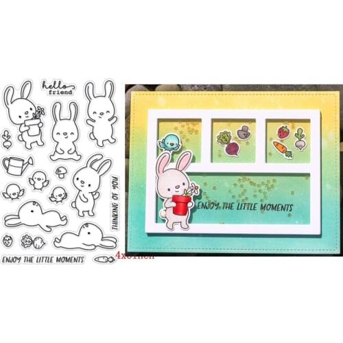 Naughty Lovely Rabbit Little Bird Artistic Word Transparent Clear Stamps For DIY Scrapbooking Cards Crafts 2019
