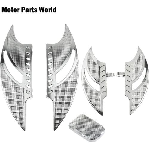 Motorcycle Footrest Chrome Brake Pedal Peg Front +Rear Floorboards For Harley Touring Electra Glide FLHT Dyna Switchback FLD