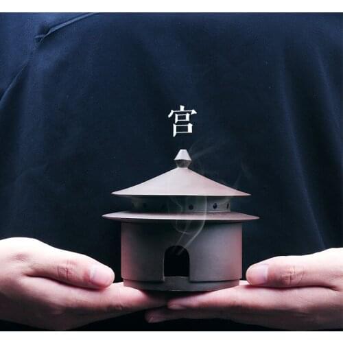 Censer Ceramic Incense Burner Holder House Clay Zen Arabic Incense Burner Stick Reverse Smoke Bruleur Encens Home Decor AD50IB