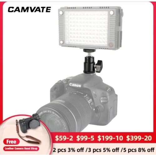 CAMVATE 1/4 Hot Shoe Mount Mini Ball Head Flash Bracket Holder Screw for Camera Tripod C0868
