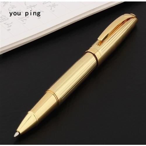 Luxury pen high quality 020 Golden line Business office Rollerball Pen New School student stationery Supplies Ballpoint Pens