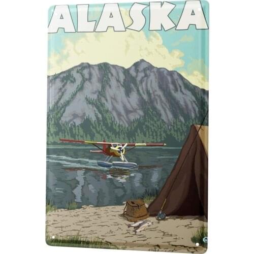 SINCE 2004 Tin Sign Metal Plate Decorative Sign Home Decor Plaques World Trip Alaska