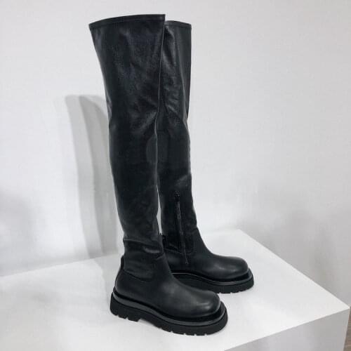 Over-the-knee Boots 2021 Womens Autumn High Boots Winter Side Zipper Chelsea Boots Elastic Socks Boots Botas De Mujer Shoes