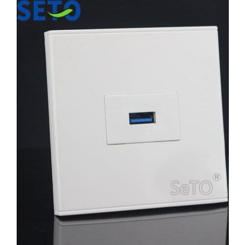 SeTo 86 Type Single Port 3.0 USB Connector Plug Panel Wall Plate Socket Keystone Faceplate
