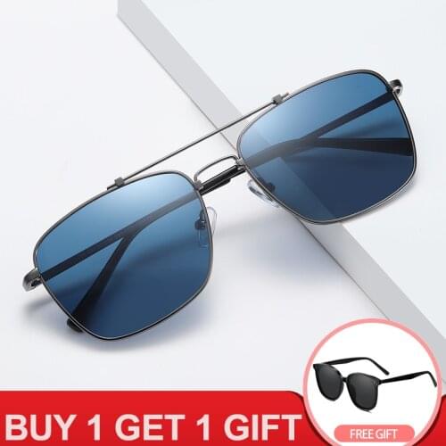 Mens Pilot Sunglasses Quality Metal Frame Polarized UV400 Driving Sun Glasses Alloy Shades for Male With Free Box