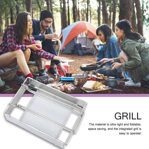 Light Bread Mesh Net Grill Foldable Stainless Steel Toaster Plate Outdoor Camping Toaster Grill ​Hiking Picnic Mesh Net Grill