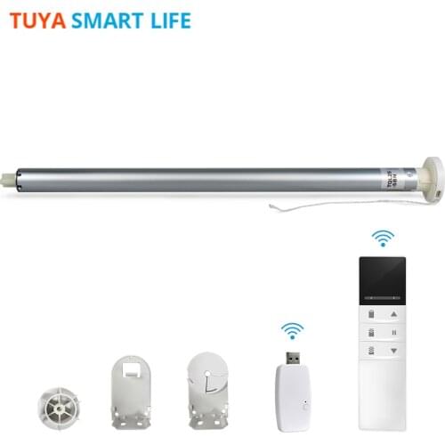 Tuya WiFi Smart Tubular Motor Roller Shade Automatic Curtain System for 38mm Tube Alexa Google Home Bulit in Battery Smart House