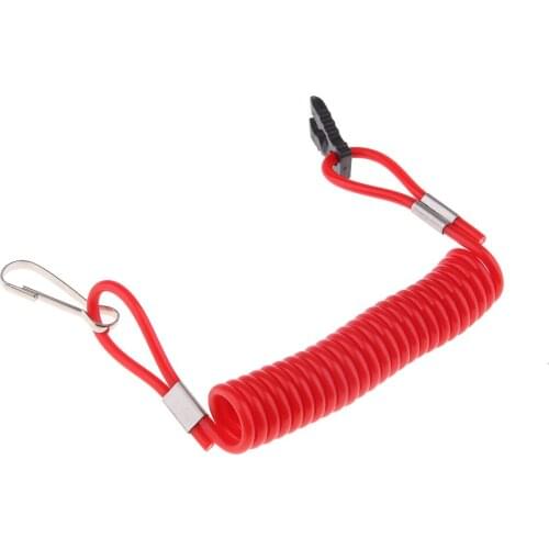 Universal Emergency Cut-Off Switch with Coiled Lanyard, Marine Outboard Engine Kill Switch for Honda