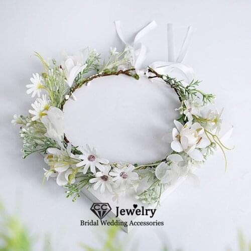 CC Wreath Wedding Accessories for Women Engagement Hair Ornaments Bridal Crown Forest Style Flower Hairband Leaf Party DIY 58441