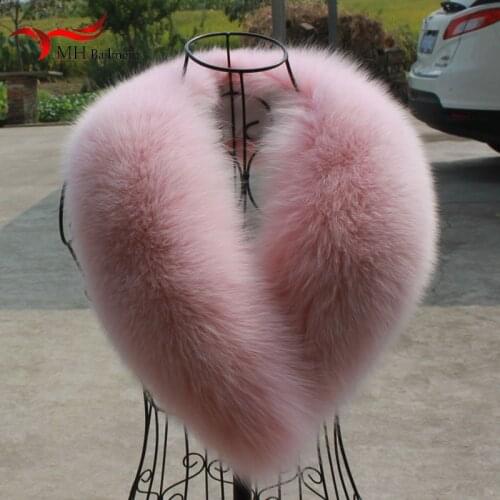 Real fox fur collar winter new pink fox collar scarf coat jacket shawl women female collar furry fur collar