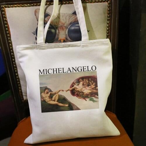 New Michelangelo Sistin Womens Print Shoulder Canvas Bags Retro Harajuku Backpack Fashion High Quality Handbag Wallet Women Bag