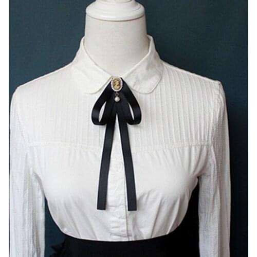 Hand-made Bow Tie Womens Korean College Style Student Banking White Shirt Accessories Collars Flower Bowtie Gifts for Women