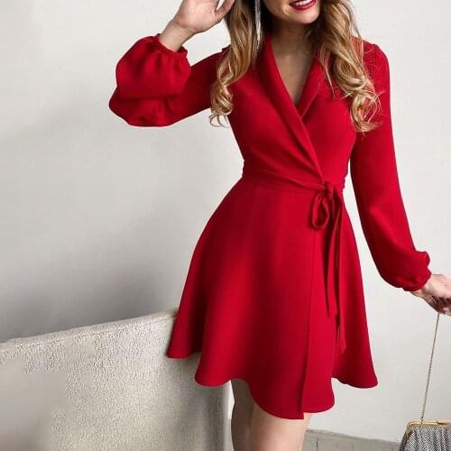 Sexy Deep V-neck Bodycon Mini Dress Woman Autumn Elegant Long Sleeve Belted Office Dresses Women 2021 Vintage Print Wrap Robe