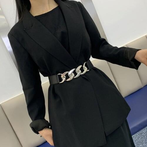 Gold Chain Belt Elastic Silver Metal Waist Belts for Women Ceiture Femme Stretch Cummerbunds Ladies Coat Ketting Riem Waistband