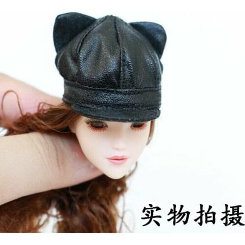 1/6th Girly Trendy Leather Cute Cat Ears Cap Model for 12" Action Figure Doll