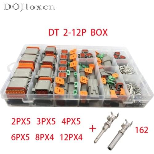 1 BOX Deutsch DT Series 2-12P Waterproof Wire Connector Kit DT06-2S DT04-2P Automotive Sealed Plug DT Connector With Terminals