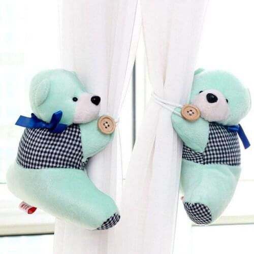 1pc Baby Kid Cartoon Bear Holder Nursery Bedroom Curtain Tieback Buckle Hook 3 Colors Hook Fastener Buckle Clamp