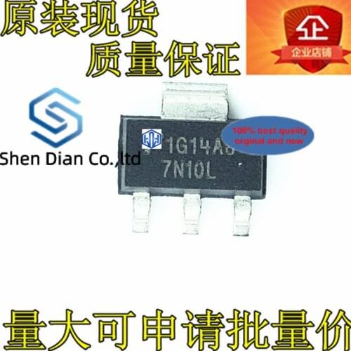 10pcs 100% orginal new in stock FQT7N10L SOT223 1.7A 100V N-channel MOS field effect transistor