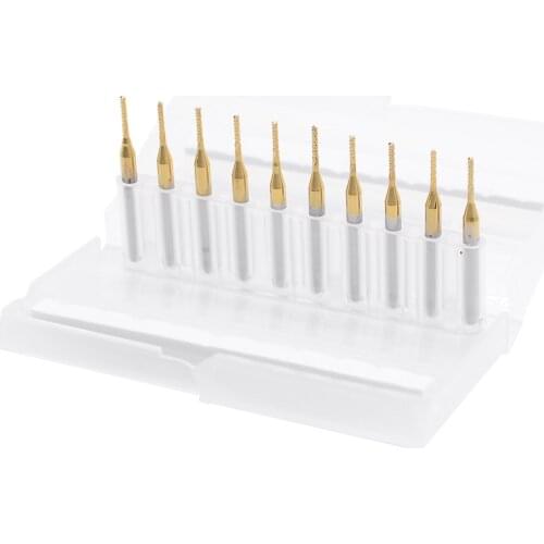 10pcs/lot 0.8mm milling cutter Titanium Nitride Coated Carbide PCB CNC milling cutter Free shipping High quality