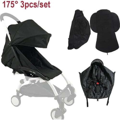 3pcs/set 175° Canopy Cover Cushion Stroller Accessories For Babyzen Yoyo Yoya Babytime Strollers Sunshade Seat Mattress Accessoy