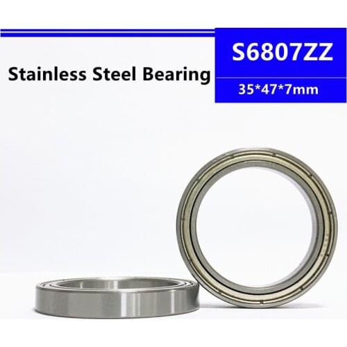 4pcs/10pcs S6807ZZ 35*47*7mm Stainless Steel Deep Groove Ball Bearing 35*47*7mm SB6807ZZ S6807 S6807Z