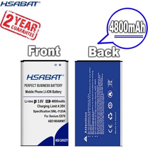 New Arrival [ HSABAT ] 4800mAh AB3160AWMT Replacement Battery for Philips Xenium E570 CTE570