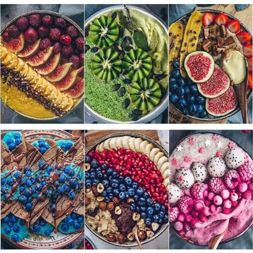 New 5D DIY Diamond Painting Full Square Round Drill Food Fruit Diamond Embroidery Landscape Cross Stitch Home Decor Manual Gift