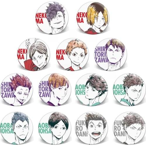 Anime Haikyuu!! Brooch Badge Volleyball Boy Brooch Pin Cosplay Badge for Clothes Backpack Decor Accessories Collection Gifts