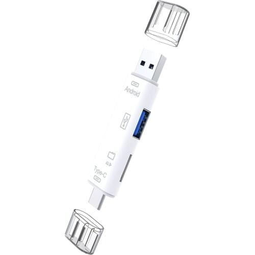 AU42 -5In1 Multi OTG Card Reader Micro-SD / SD Card / USB Reader Support TF Android Type-C Phone / Computer / Type-C Universal