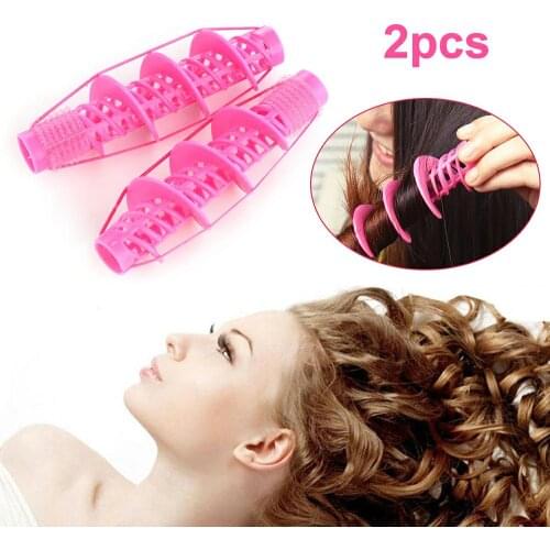 2Pcs Not hurt Hair Salon Natural Big Wave Curls Rollers Spiral Curler DIY Styling Hair Design Hairdressing Curlers