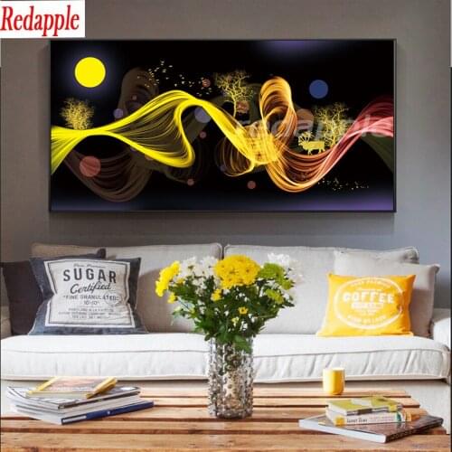 Large 5D square round stones full diamond embroidery abstract art line crystal diamond painting mosaic diy pattern hobby needle