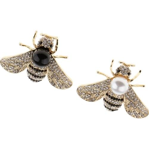 Handmade Pearl Rhinestone bee brooch Honeybee Brooch Insect Lapel Pin Boutonniere for Women Kids Scarf Dress Decorations Jewelry