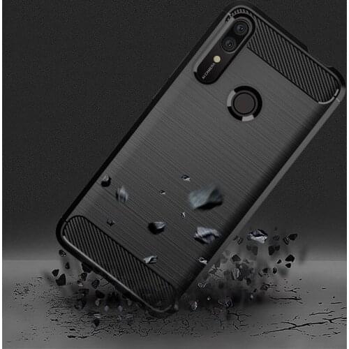 Carbon Fiber Cover For Huawei P Smart Z Case Shockproof Bumper Silicon Cover For Huawei Y9 Prime 2019 6.59" Carbon Cover Case