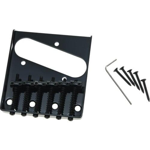 Black Vintage Tele Ashtray Style Electric Guitar Bridge 6 Saddles for TL Guitar