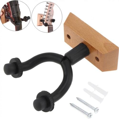 Wood Wall Mount Guitar Hanger Hook Holder Angle Adjustable for Guitar Bass String Instrument