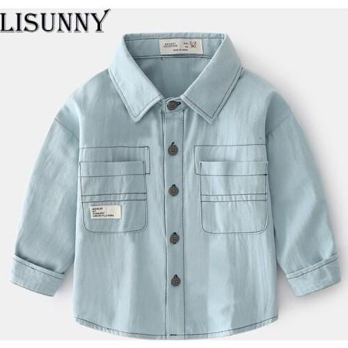 2021 Children Autumn White Boys Shirts Tops Long Sleeve Kids Wedding Clothes Baby Tee Shirts Students Blouses Clothing Solid