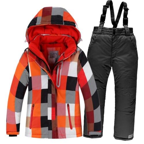 Kids Ski Suit Warm Waterproof Windproof Snowsuit Girls Boys Ski Jacket And Pants Children Winter Skiing And Snowboarding Clothes