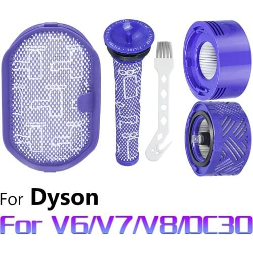 Pre Post Hepa Portable Filter For Dyson V7 V8 Cordless Vacuum V6 V7 V8 Cleaning Tool Dusty Brush Multi-functional Tube Remover